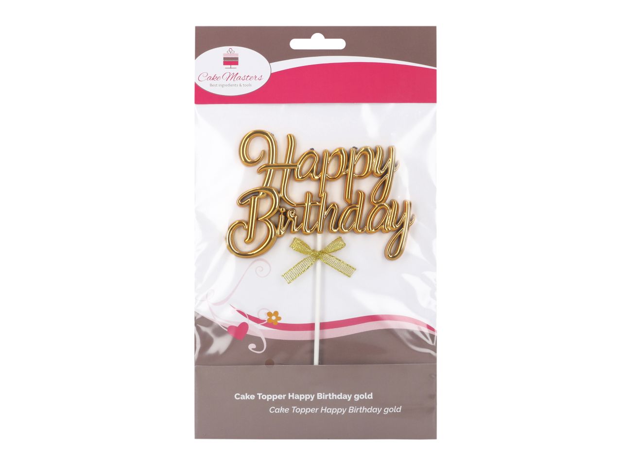 CM Cake Topper Happy Birthday gold 3D
