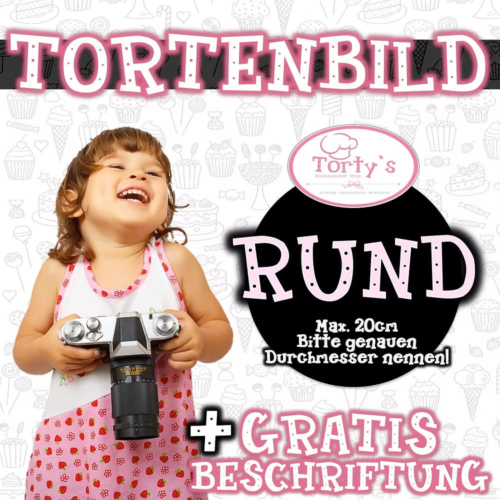 Essbares Tortenbild - Rund