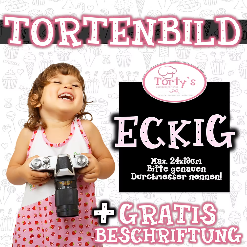 Essbares Tortenbild - Eckig