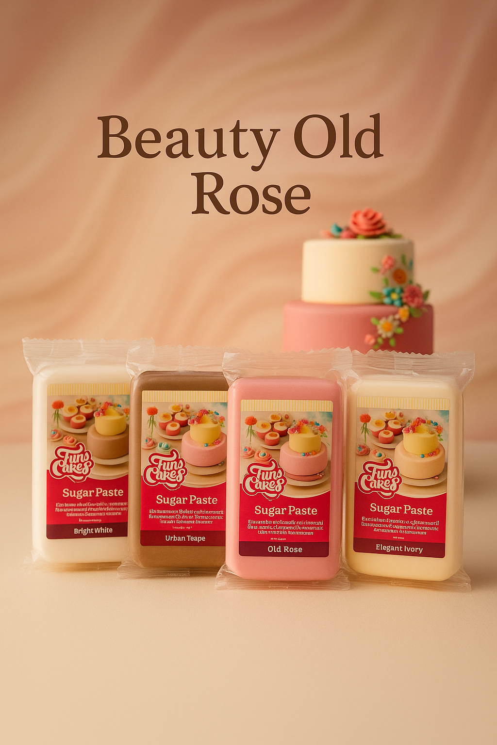 Funcakes - Fondant Set - Beauty Old Rose - 4x250g