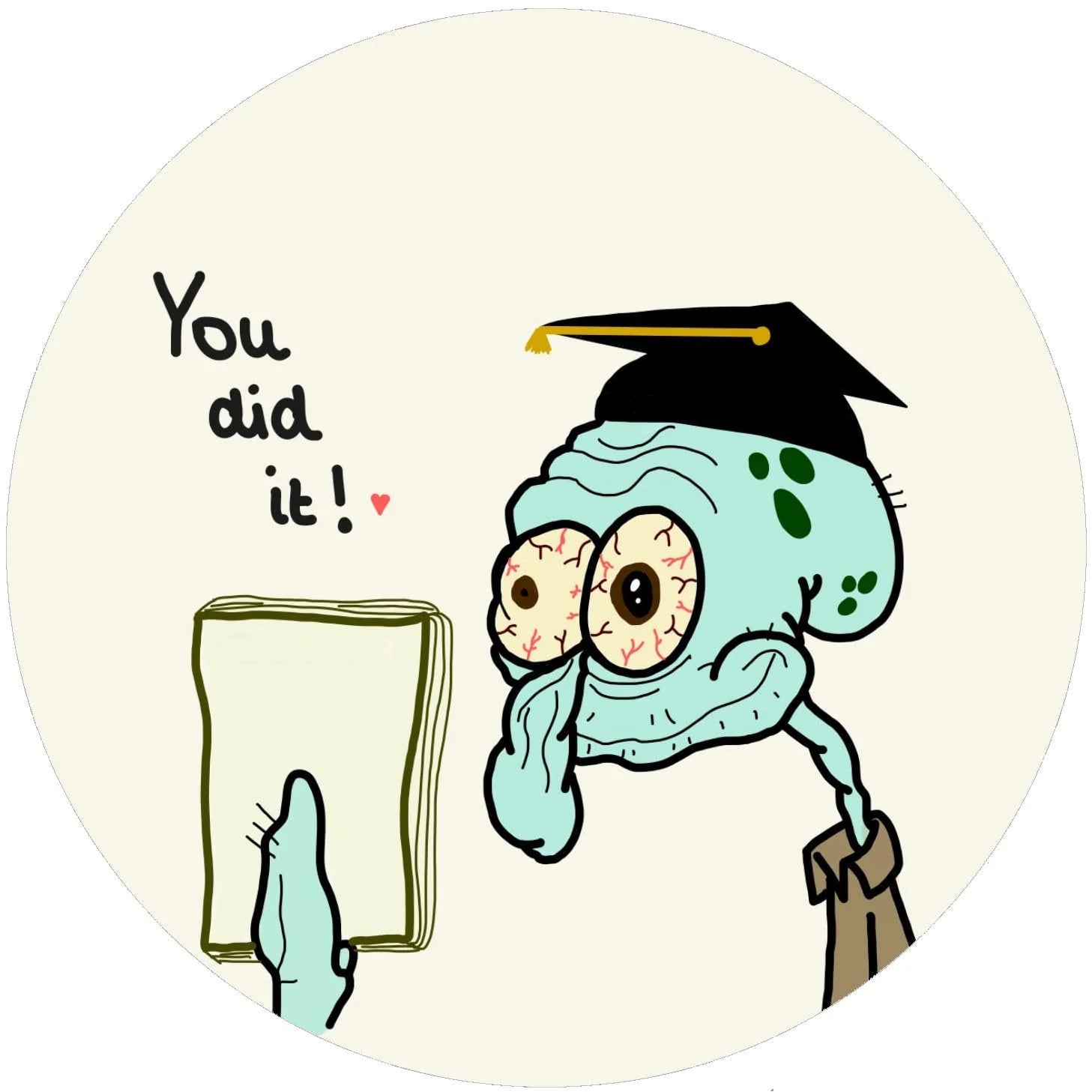 Essbares Tortenbild -  You did it - Abschluss Spongebob Thaddäus 1