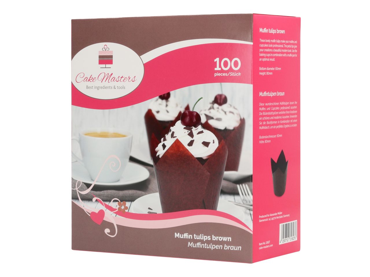 Muffintulpen - braun - 100 Stück