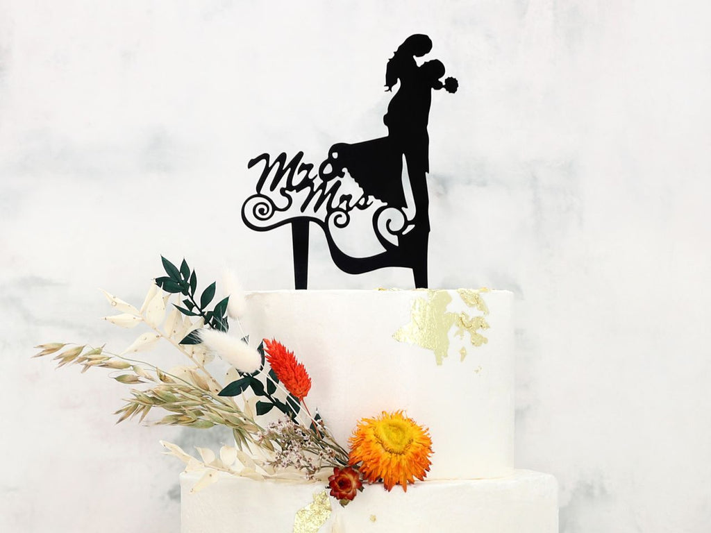 CM Cake Topper Mr. & Mrs. schwarz