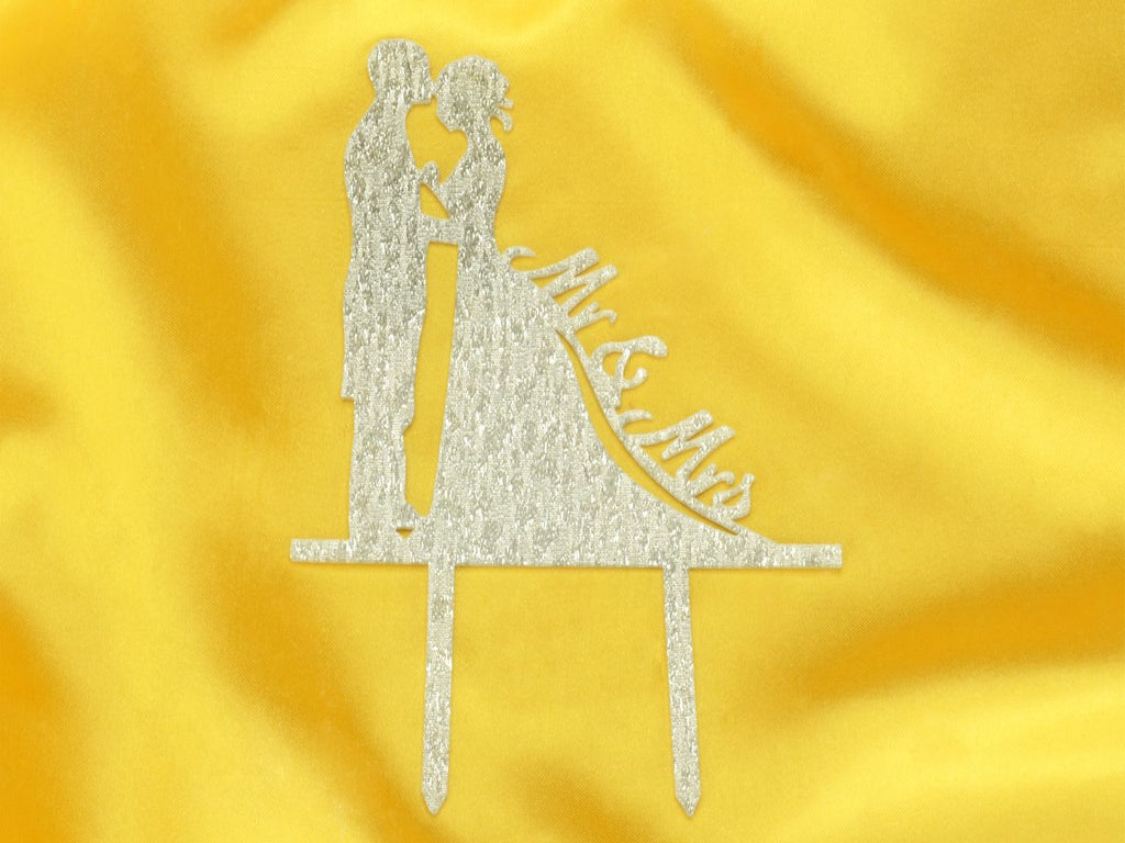 CM Cake Topper Mr. & Mrs. silber