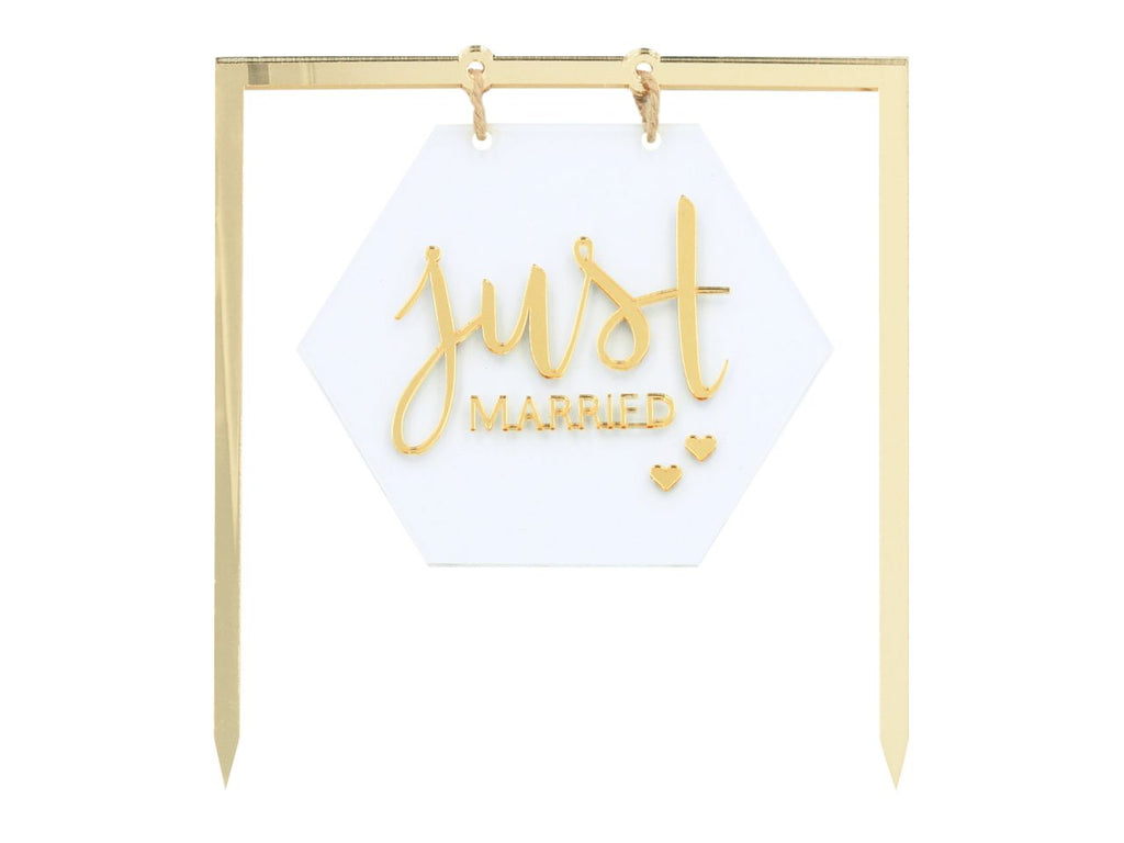Cake-Masters Cake Topper Just married gold