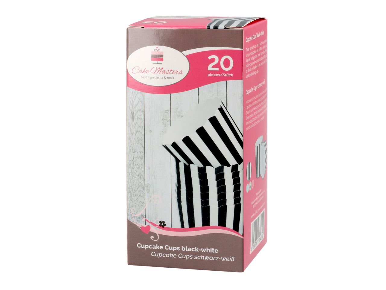 Cupcakes Cups - schwarz-weiß 20 Stück