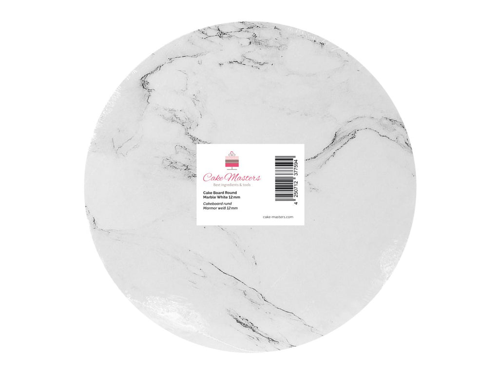 CM Cakeboard rund 30cm Marmor Weiss
