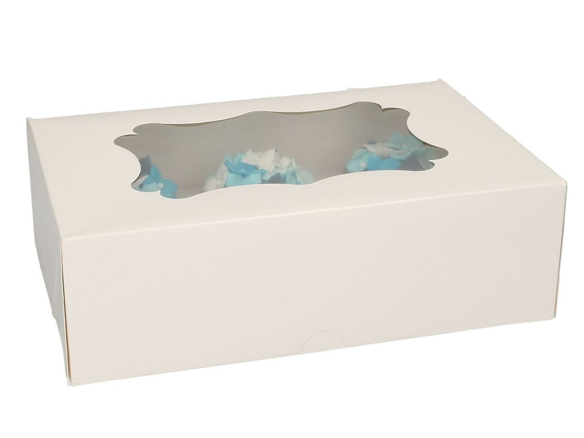Cup Cakes 6er Box mit Fenster weiß