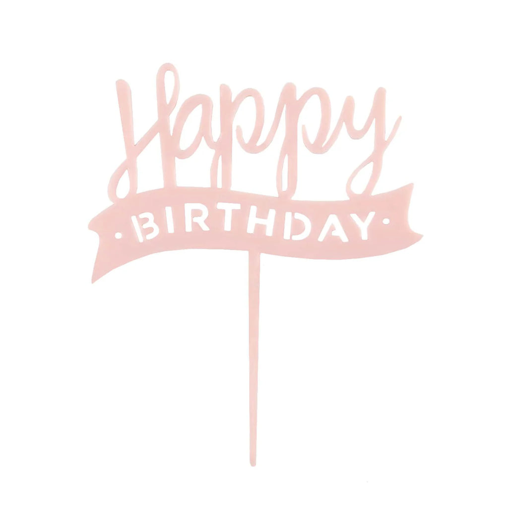 Cake Topper - Happy Birthday rosa