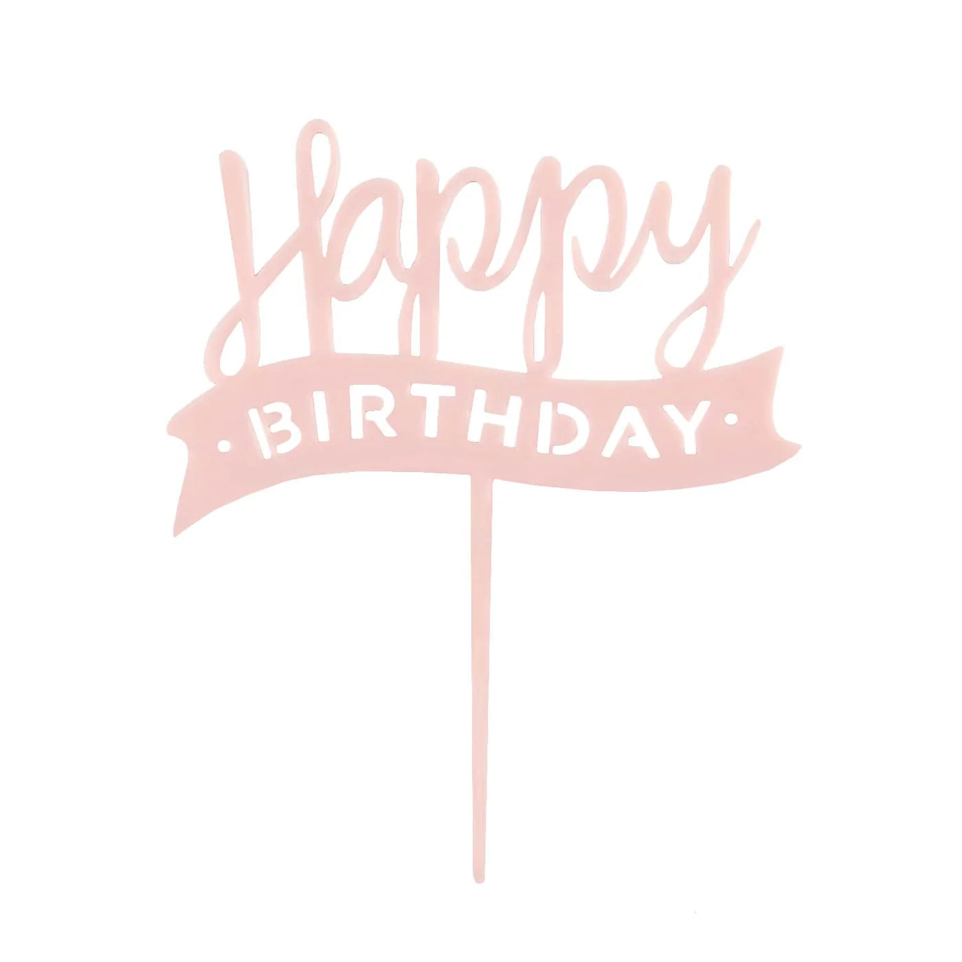 Cake Topper - Happy Birthday rosa