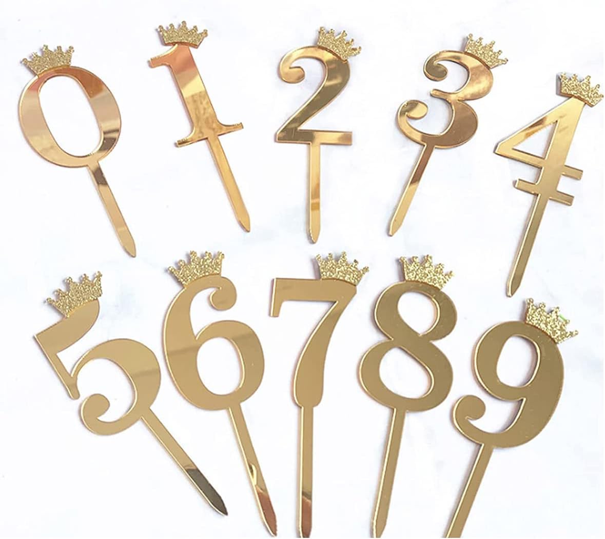 Cake Topper Acrylic Zahlen gold 0-9