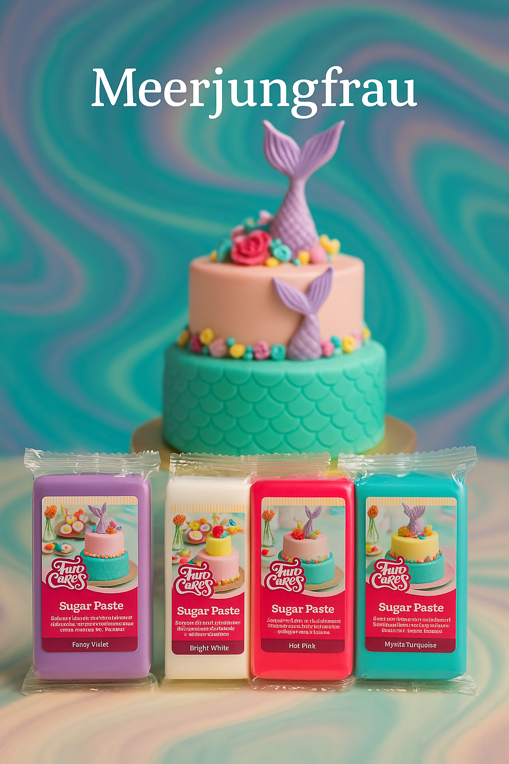 Funcakes - Fondant Set - Meerjungfrau - 4x250g