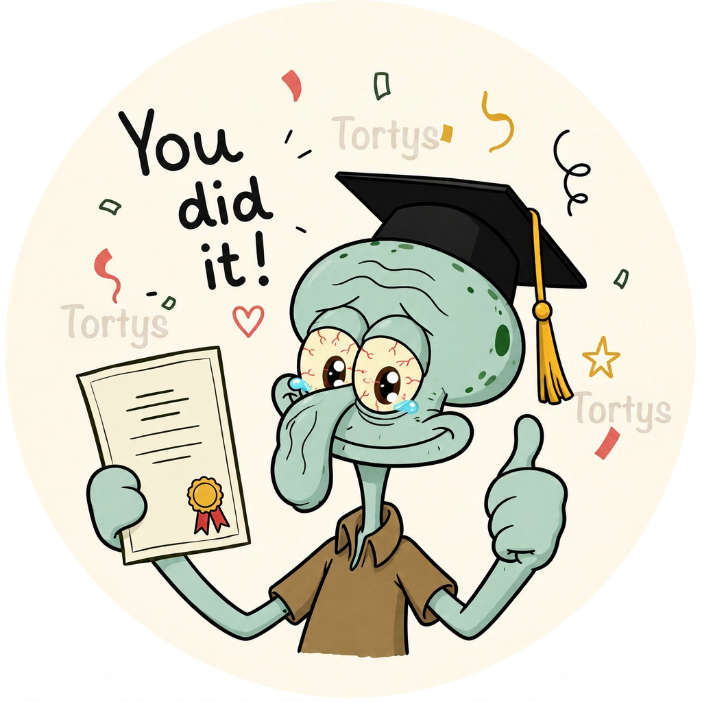 Essbares Tortenbild -  You did it - Abschluss Spongebob Thaddäus 3
