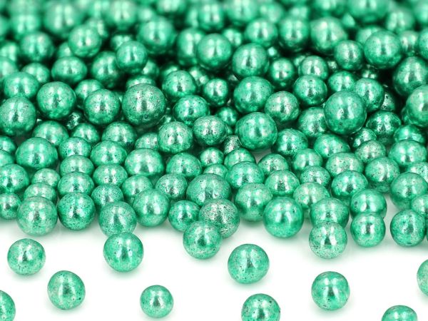 CM Weiche Zuckerperlen metallic grün 7mm 80g