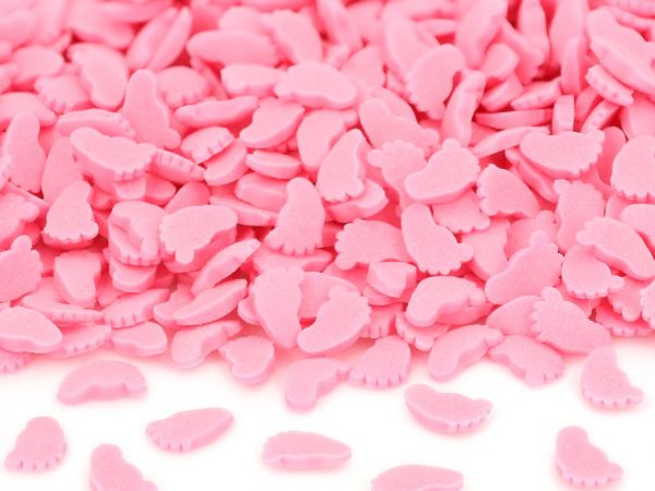 CM Streudekor Füßchen rosa 70g