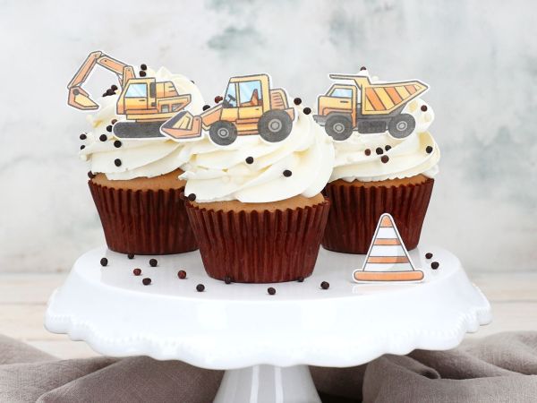 Cake-Masters Wafer Paper Baustellenfahrzeuge 16 Stück vorgestanzt
