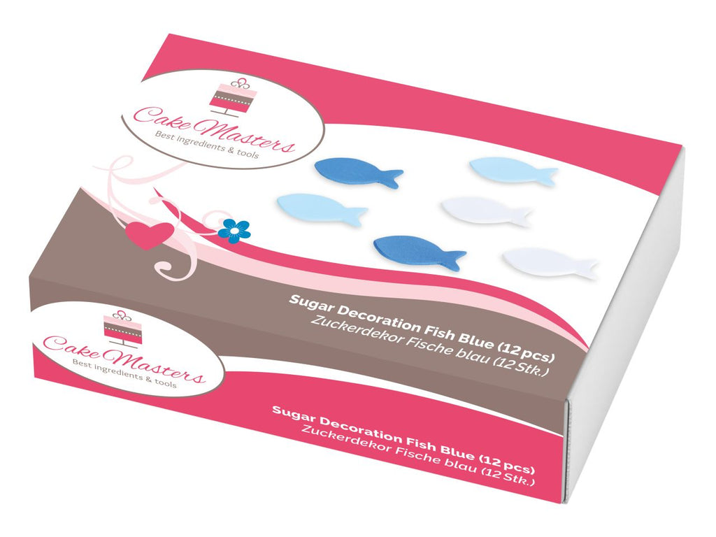 CM Zuckerdekor Fische blau 12 Stück
