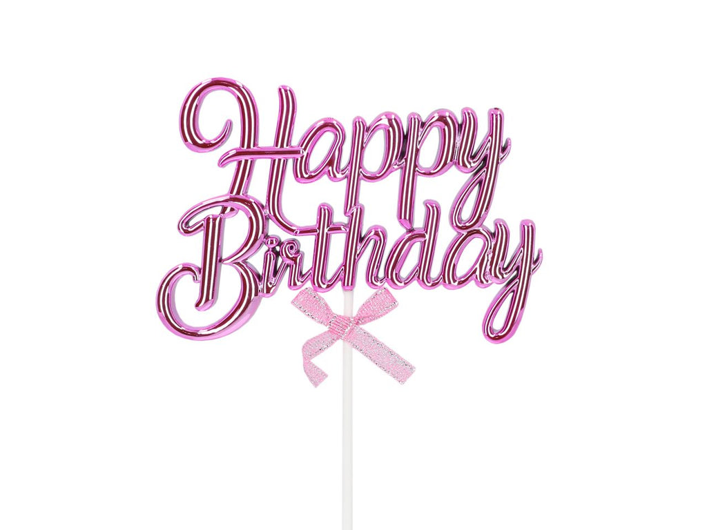 CM Cake Topper Happy Birthday pink 3D