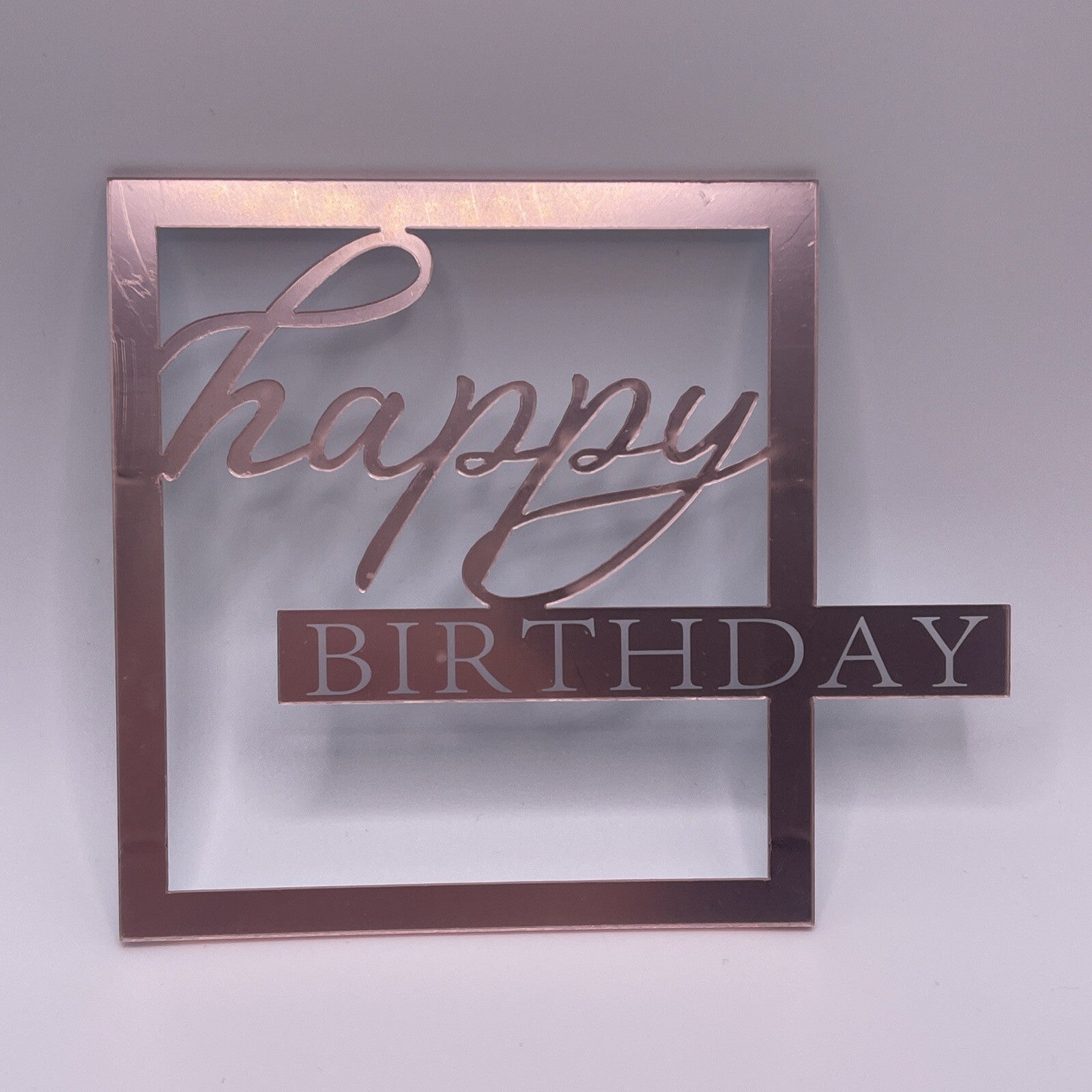 Cake Topper - Happy birthday rose