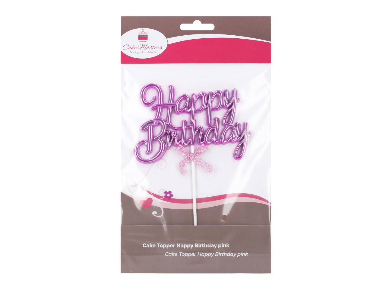 CM Cake Topper Happy Birthday pink 3D