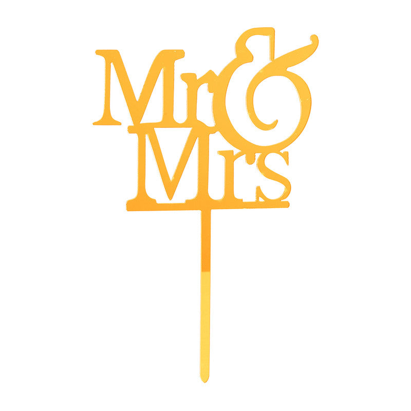 Cake Topper - MR & MRS gold