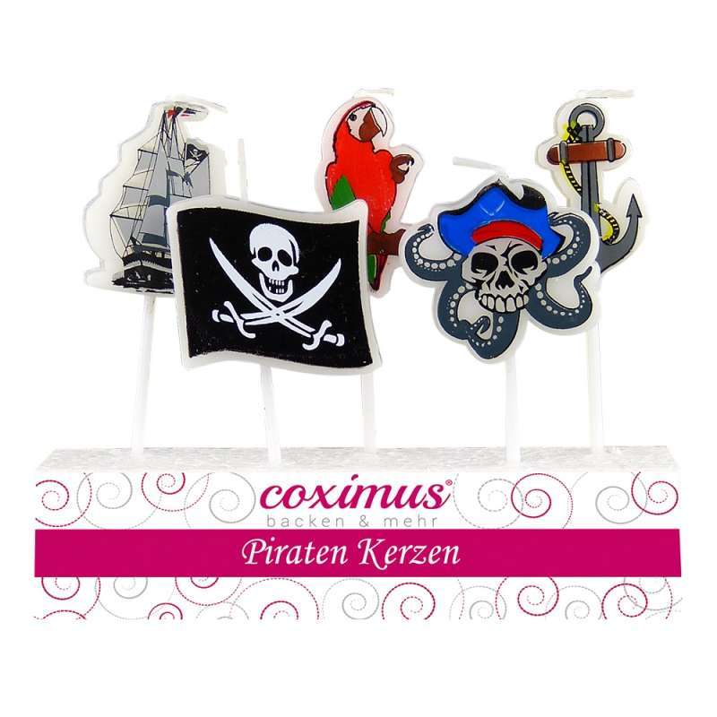Piraten Kerzen auf Pick 5 Stück 1 SET